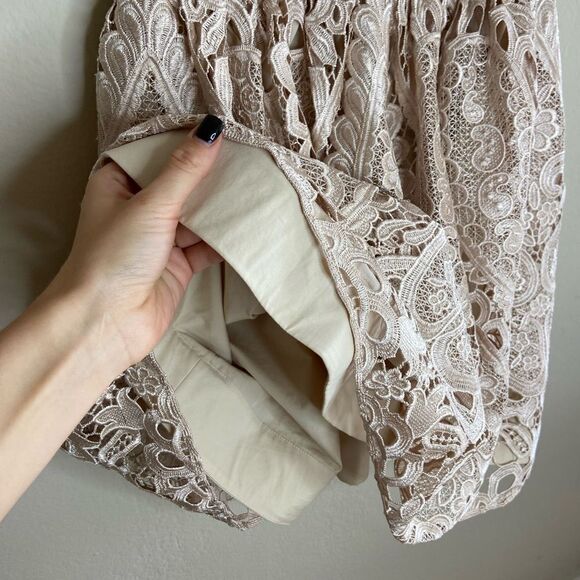 Alice + Olivia Gracia Mini Cream Dress Lace Size 0 - Picture 7 of 9